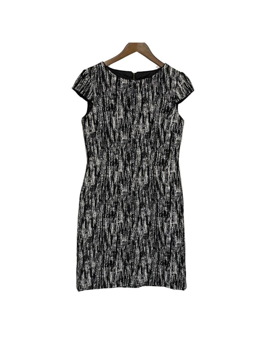 Tahari ASL Black and White Women's Short Sleeve Sheath Dress 4